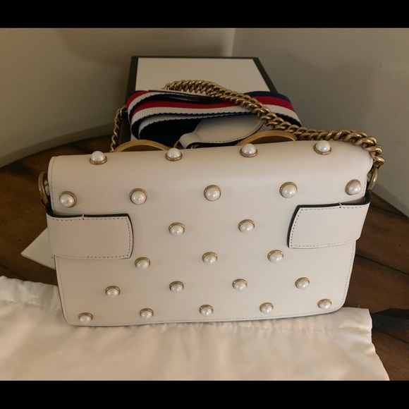 Gucci Broadway Bee ๐ Crossbady Pearl studded Ivory - Picture 10 of 12